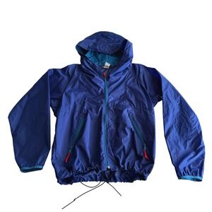 Sierra Designs VTG 90s Royal Blue Turquoise Full‎ Zip Hooded Windbreaker M